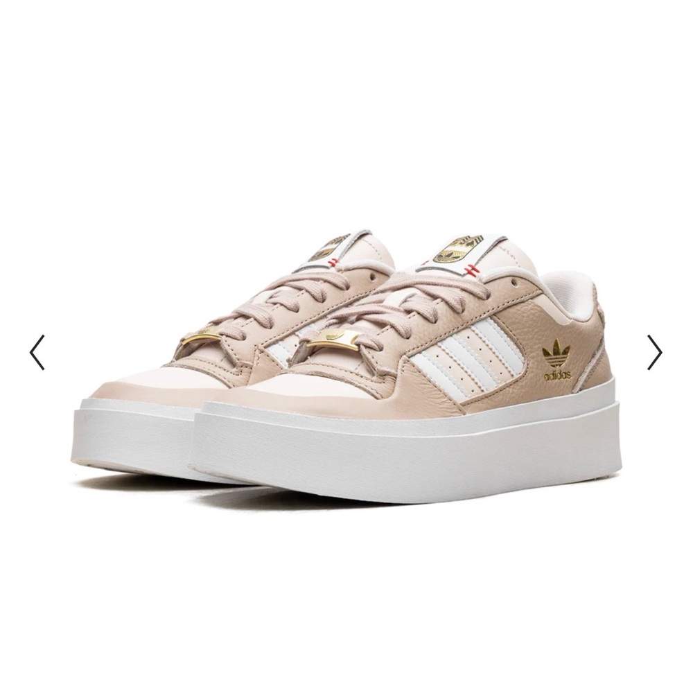 Adidas Women's Beige and White Platform Sneakers